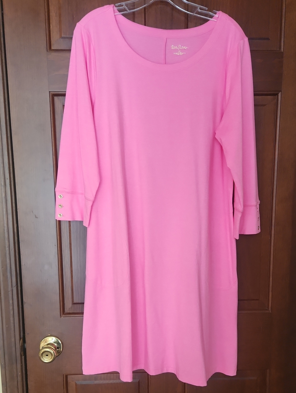 Lilly Pulitzer Pink Scoop-Neck Midi Dress